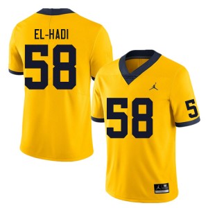 #58 Giovanni El-Hadi Michigan Wolverines Yellow Men Jerseys 2025 College Football 800662-420
