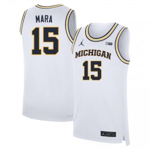 #15 Aday Mara University of Michigan White Men Jerseys Embroidery College Basketball 533010-489