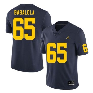 #65 Andrew Babalola Michigan Wolverines Navy Men's Jersey NCAA College Football 433031-659