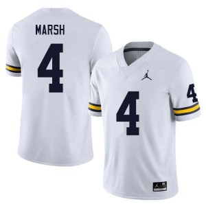 #4 Andrew Marsh Michigan White Mens Jersey Limited College Football 157403-448
