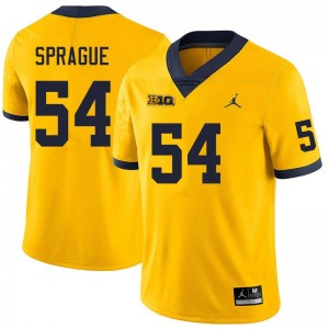 #54 Andrew Sprague Michigan Wolverines Yellow Men Jerseys Replica College Football 414223-331