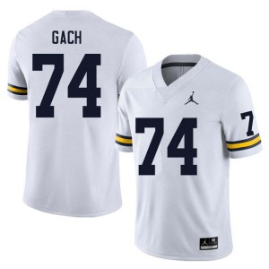 #74 Avery Gach Wolverines White Men Jersey Game College Football 936003-549