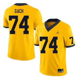 #74 Avery Gach Michigan Yellow Men's Jerseys Embroidery College Football 454210-876