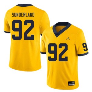 #92 Beckham Sunderland University of Michigan Yellow Men Jersey Official College Football 375205-937