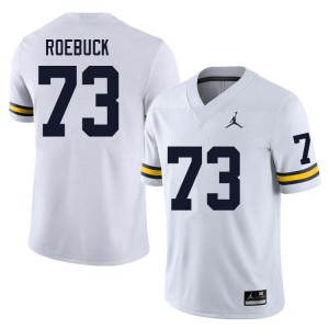 #73 Ben Roebuck Michigan White Men's Jerseys Alumni College Football 316075-606