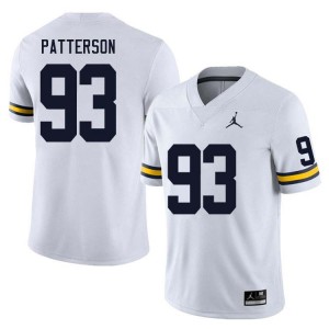 #93 Benny Patterson Michigan White Men's Jersey Replica College Football 787298-913
