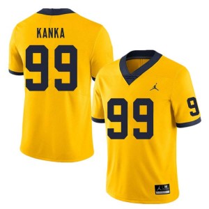 #99 Bobby Kanka Wolverines Yellow Men Jersey Alumni College Football 171597-346
