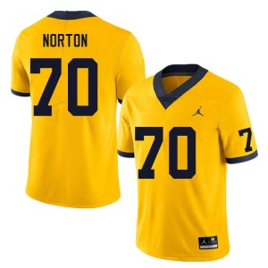 #70 Brady Norton Wolverines Yellow Men's Jersey Limited College Football 833806-863