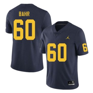 #60 Brooks Bahr Wolverines Navy Men's Jersey University College Football 981392-998