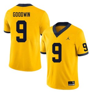#9 Channing Goodwin Michigan Yellow Mens Jersey High School College Football 671896-328