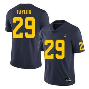 #29 Chase Taylor Michigan Navy Men's Jersey Stitched College Football 845496-216