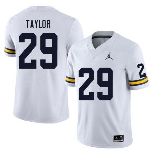 #29 Chase Taylor Michigan White Men Jerseys University College Football 947055-734