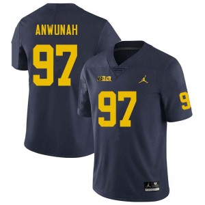 #97 Chibi Anwunah Michigan Wolverines Navy Men Jerseys Official College Football 211067-754