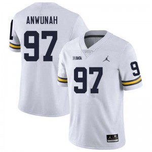 #97 Chibi Anwunah Michigan Wolverines White Mens Jerseys 2025 College Football 161478-526