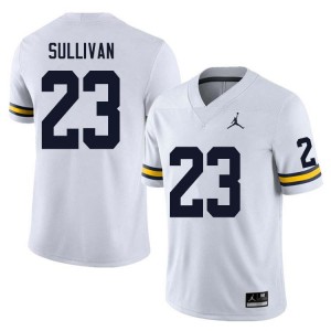 #23 Cole Sullivan Michigan Wolverines White Men's Jerseys High School College Football 783078-891