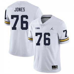 #76 Connor Jones Wolverines White Mens Jerseys 2025 College Football 876406-961
