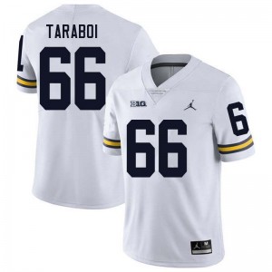 #66 Dan Taraboi Michigan White Men's Jersey High School College Football 636815-830
