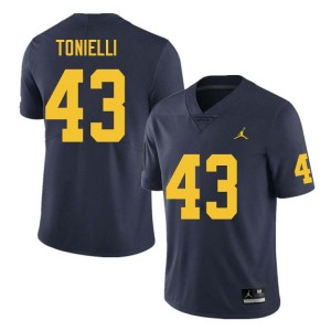 #43 Deakon Tonielli Michigan Navy Mens Jersey University College Football 135267-833