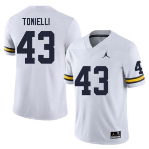 #43 Deakon Tonielli Wolverines White Mens Jerseys 2025-26 College Football 195163-760