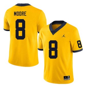 #8 Derrick Moore Michigan Yellow Mens Jersey High School College Football 160343-681