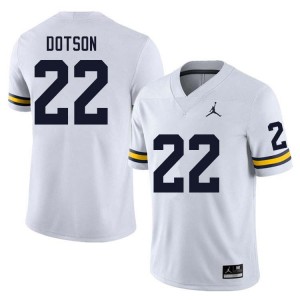 #22 Elijah Dotson Michigan White Men Jersey Alumni College Football 580217-690