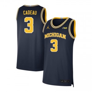 #3 Elliot Cadeau Wolverines Navy Men's Jerseys NCAA College Basketball 518215-197