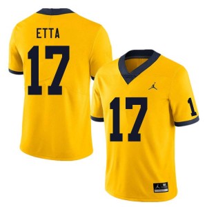 #17 Enow Etta Michigan Yellow Men's Jerseys NCAA College Football 260617-251