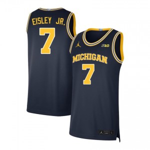#7 Howard Eisley Jr. Michigan Wolverines Navy Men Jerseys Official College Basketball 591218-540