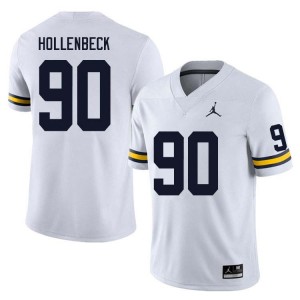 #90 Hudson Hollenbeck Michigan Wolverines White Men's Jerseys Alumni College Football 260545-238