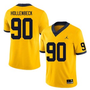 #90 Hudson Hollenbeck Michigan Wolverines Yellow Mens Jersey 2025-26 College Football 414396-401