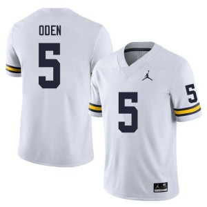 #5 Jacob Oden Michigan White Mens Jerseys Limited College Football 745898-399