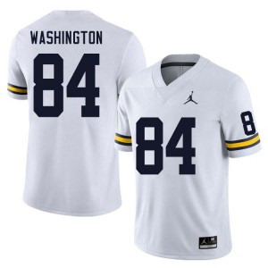 #84 Jacob Washington Wolverines White Mens Jerseys 2025-26 College Football 853120-548