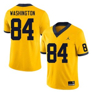 #84 Jacob Washington Michigan Yellow Men Jerseys Replica College Football 602014-985