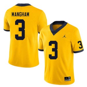 #3 Jaden Mangham Wolverines Yellow Men Jerseys Alumni College Football 230804-300
