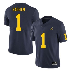 #1 Jaishawn Barham Michigan Wolverines Navy Men's Jersey 2025 College Football 276642-515
