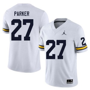 #27 Jasper Parker Michigan Wolverines White Men's Jerseys University College Football 676572-677