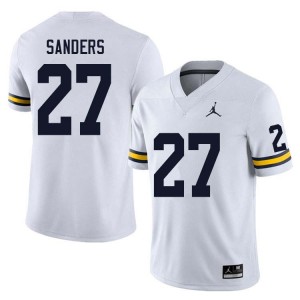 #27 Jayden Sanders Michigan Wolverines White Men's Jerseys High School College Football 160913-355