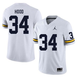 #34 Jaydon Hood Michigan Wolverines White Men's Jersey NCAA College Football 704391-490