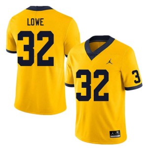 #32 Jeremiah Lowe University of Michigan Yellow Men Jerseys University College Football 930770-845