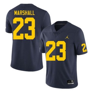 #23 Jordan Marshall Wolverines Navy Men Jerseys Limited College Football 515959-448