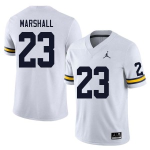 #23 Jordan Marshall University of Michigan White Men Jerseys Embroidery College Football 233299-490