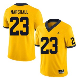 #23 Jordan Marshall Wolverines Yellow Men Jersey High School College Football 378141-164