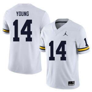 #14 Jordan Young Michigan Wolverines White Men Jerseys Player College Football 391855-416