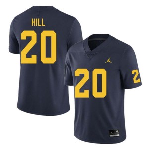 #20 Jyaire Hill University of Michigan Navy Mens Jerseys Embroidery College Football 573676-317