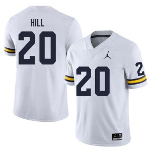 #20 Jyaire Hill University of Michigan White Men's Jersey University College Football 987518-235