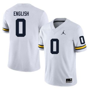 #0 Karmello English Michigan White Mens Jersey Replica College Football 629669-192
