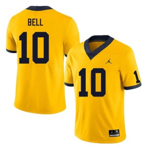 #10 Kendrick Bell Wolverines Yellow Men's Jersey Alumni College Football 763150-332