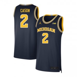 #2 L.J. Cason University of Michigan Navy Men's Jersey NCAA College Basketball 975042-963