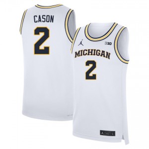 #2 L.J. Cason Wolverines White Men's Jersey Game College Basketball 917607-834