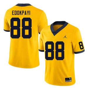 #88 Lugard Edokpayi Michigan Wolverines Yellow Mens Jersey Replica College Football 304696-114